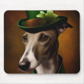 Greyhound Dog in St. Patrick's Day Dress Mousepad (Vorne)