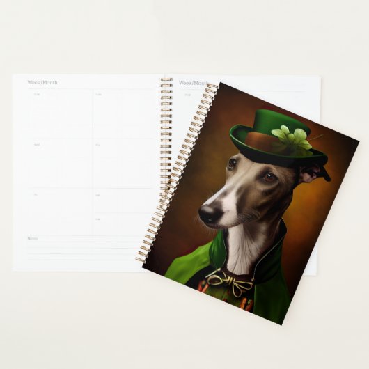 Greyhound Dog in St. Patrick's Day Dress Planer (Anzeige)