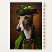Greyhound Dog in St. Patrick's Day Dress Planer (Rückseite)