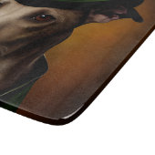 Greyhound Dog in St. Patrick's Day Dress Schneidebrett (Ecke)