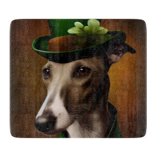 Greyhound Dog in St. Patrick's Day Dress Schneidebrett