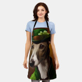 Greyhound Dog in St. Patrick's Day Dress Schürze (Getragen)