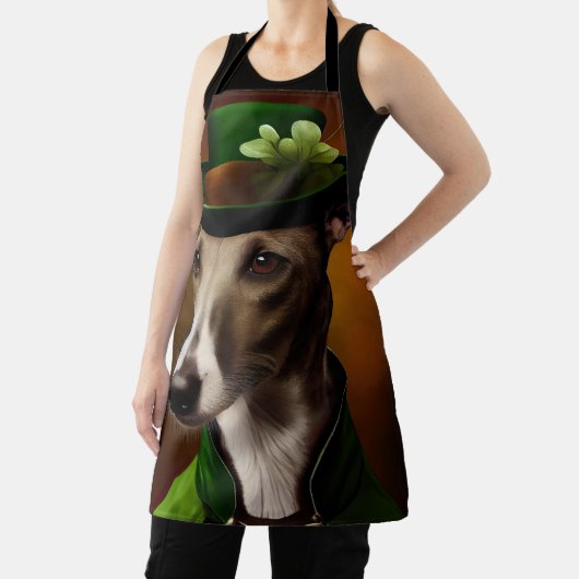 Greyhound Dog in St. Patrick's Day Dress Schürze (InSitu)