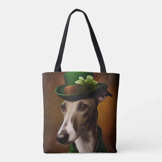 Greyhound Dog in St. Patrick's Day Dress Tasche (Rückseite)