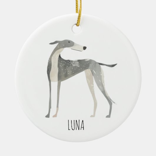 Greyhound Dog Keramik Ornament (Vorne)