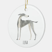 Greyhound Dog Keramik Ornament (Links)