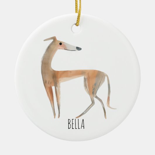 Greyhound Dog Keramik Ornament (Vorne)