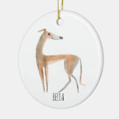 Greyhound Dog Keramik Ornament (Links)