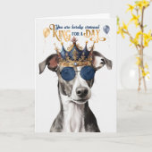 Greyhound Dog King für Day Funny Birthday Karte (Gelbe Blume)