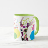 Greyhound Dog Liebhaber spielerischer Happy Art Tasse (VorderseiteRechts)