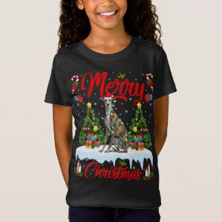 Greyhound Dog Lights Xmas Tree Santa Greyhound Chr T-Shirt