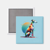 Greyhound Dog Magnet (Vorderseite/Rückseite)
