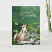 Greyhound Dog Misty Garden Path Pet Sympathy Karte (Vorderseite)