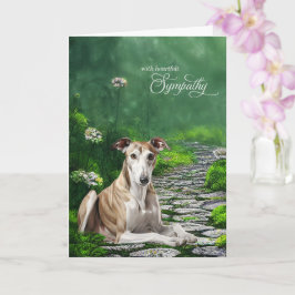 Greyhound Dog Misty Garden Path Pet Sympathy Karte