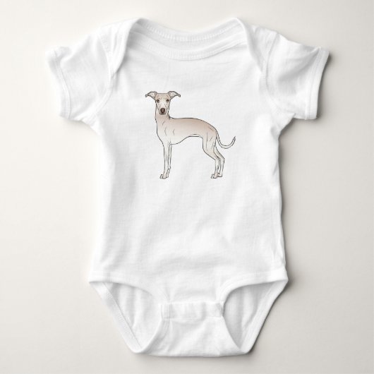 Greyhound Dog Niedlich Cartoon Dog Baby Strampler (Vorderseite)