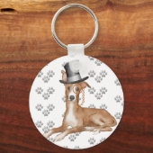Greyhound Dog Paws Pattern Schlüsselanhänger (Rückseite)