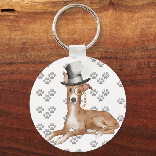 Greyhound Dog Paws Pattern Schlüsselanhänger (Rückseite)