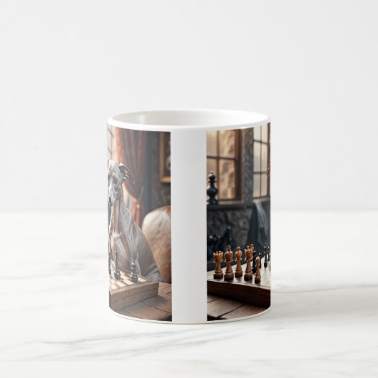Greyhound Dog Playing Schach Kaffeetasse (Mittel)