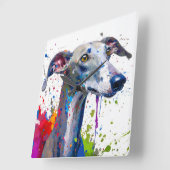 Greyhound Dog Quadratische Wanduhr (Winkel)