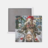 Greyhound Dog Riding Motorrad Weihnachten Magnet (Vorderseite/Rückseite)
