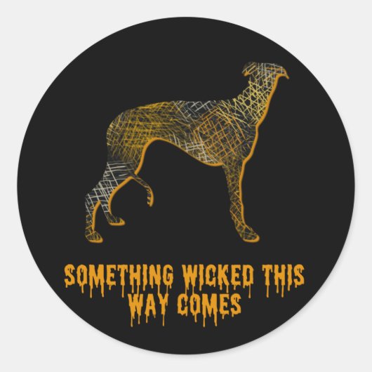 Greyhound Dog Silhouette Fun Halloween Runder Aufkleber (Vorderseite)