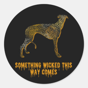Greyhound Dog Silhouette Fun Halloween Runder Aufkleber