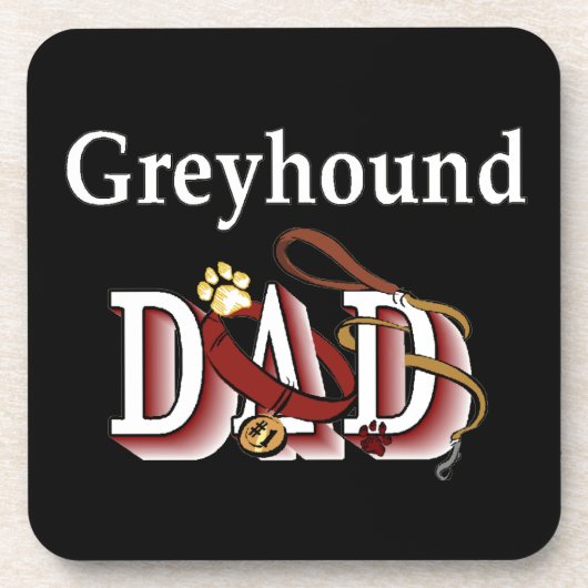 Greyhound Dog Vater Getränkeuntersetzer (Vorderseite)