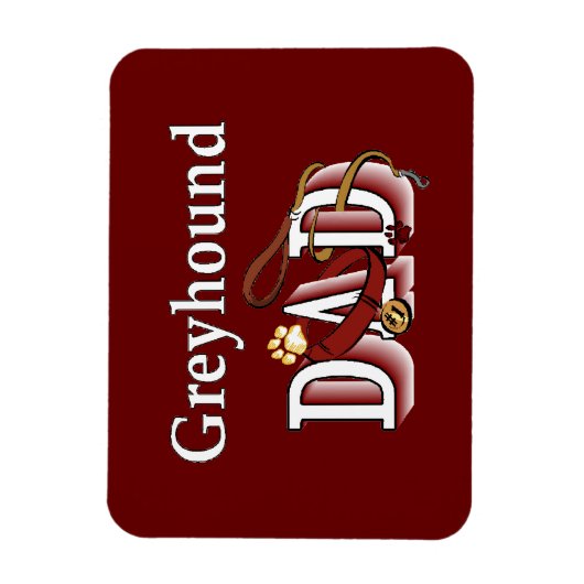 Greyhound Dog Vater Magnet (Vertikal)