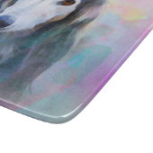 Greyhound Dog Wasserfarben Art Malerei Schneidebrett (Ecke)