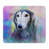 Greyhound Dog Wasserfarben Art Malerei Schneidebrett (Vorderseite)