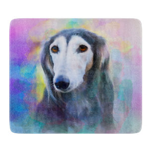 Greyhound Dog Wasserfarben Art Malerei Schneidebrett