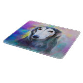 Greyhound Dog Wasserfarben Art Malerei Schneidebrett (Ecke)