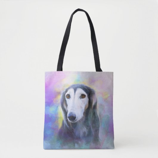 Greyhound Dog Wasserfarben Art Malerei Tasche (Vorderseite)