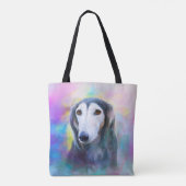 Greyhound Dog Wasserfarben Art Malerei Tasche (Rückseite)