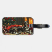 Greyhound Dog Weihnachtsfest Gepäckanhänger (Rückseite horizontal)