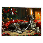 Greyhound Dog Weihnachtsfest Große Geschenktüte (Rückseite)