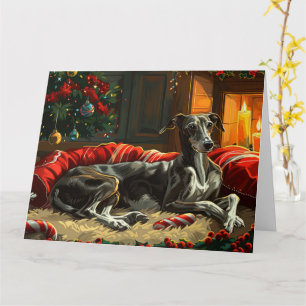 Greyhound Dog Weihnachtsfest Karte