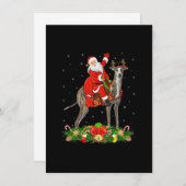 Greyhound Dog Xmas Funny Santa Riding Greyhound Ch Einladung (Vorne/Hinten)
