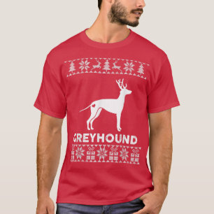 Greyhound Dog Xmas Weihnachtsreder Ugly Christm T-Shirt