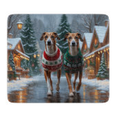 Greyhound Dogs Christmas Snow Holiday Schneidebrett (Vorderseite)