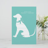 Greyhound Doppy Puppy Briefpapier (Stehend Vorderseite)