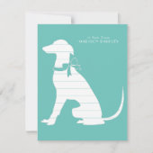 Greyhound Doppy Puppy Dankeskarte (Vorderseite)