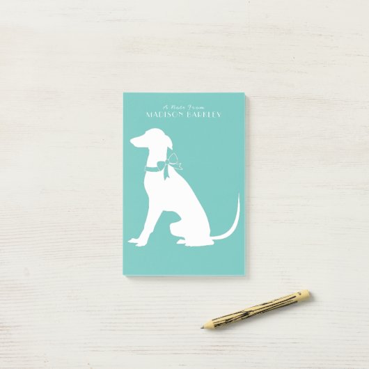Greyhound Doppy Puppy Post-it Klebezettel (Auf Schreibtisch)