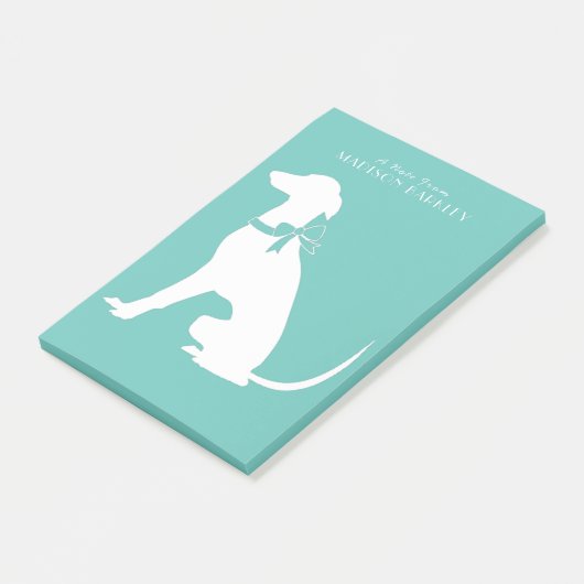 Greyhound Doppy Puppy Post-it Klebezettel (angewinkelt)