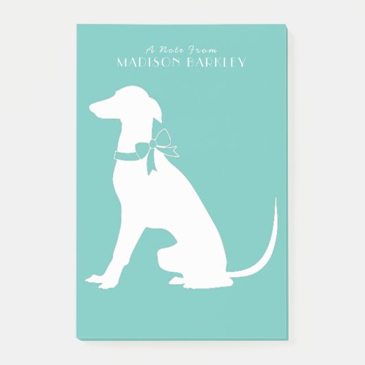 Greyhound Doppy Puppy Post-it Klebezettel (Vorderseite)