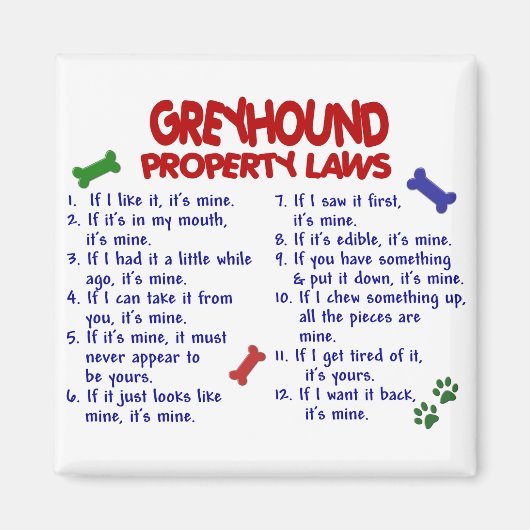 GREYHOUND-Eigenschaftengesetze 2 Magnet (Vorne)