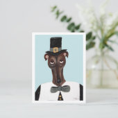 Greyhound-Erntedankfest-Pilger Postkarte (Stehend Vorderseite)