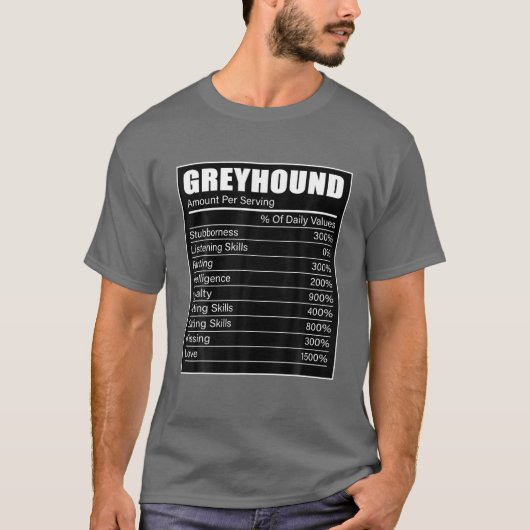 Greyhound Ewner Puppy Dog Lover Greyhound Fakten T-Shirt (Vorderseite)