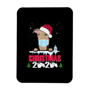 Greyhound Face Maske Dog Frohe Weihnachten 2020 Fu Magnet