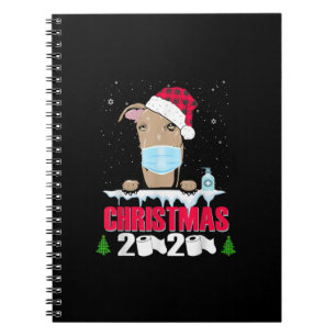 Greyhound Face Maske Dog Frohe Weihnachten 2020 Fu Notizblock